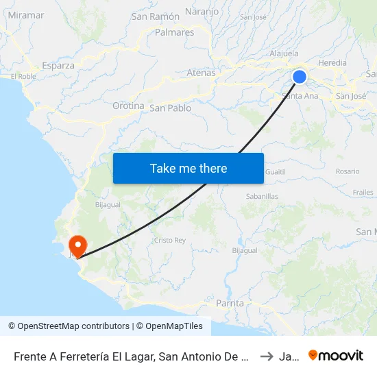 Frente A Ferretería El Lagar, San Antonio De Belén to Jacó map