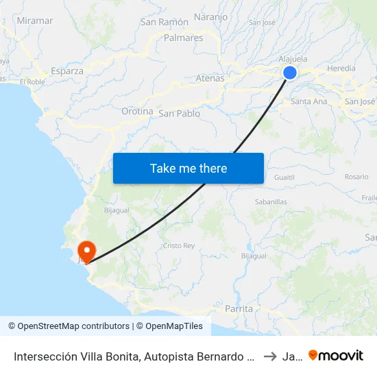 Intersección Villa Bonita, Autopista Bernardo Soto Alajuela to Jacó map