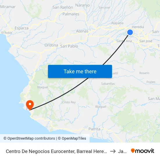 Centro De Negocios Eurocenter, Barreal Heredia to Jacó map