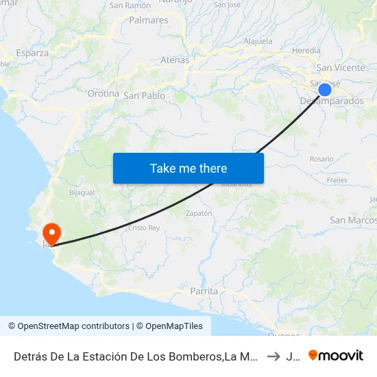 Detrás De La Estación De Los Bomberos to Jacó map