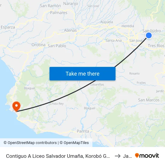 Contiguo A Liceo Salvador Umaña, Korobó Goicoechea to Jacó map