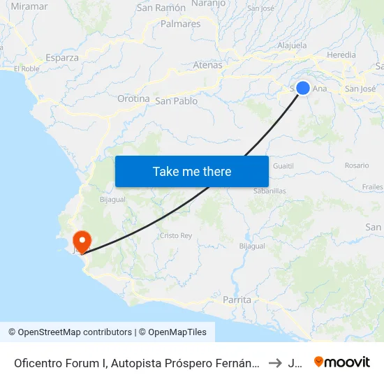 Oficentro Forum I, Autopista Próspero Fernández Santa Ana to Jacó map