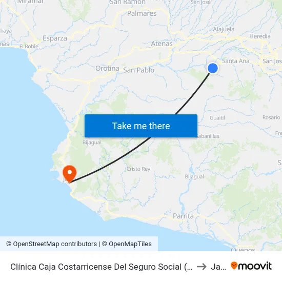 Clínica Caja Costarricense Del Seguro Social (Ccss Mora) to Jacó map
