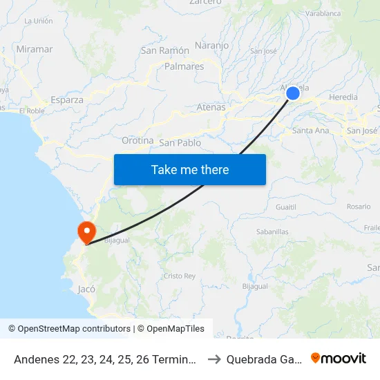 Andenes 22, 23, 24, 25, 26 Terminal Fecosa to Quebrada Ganado map