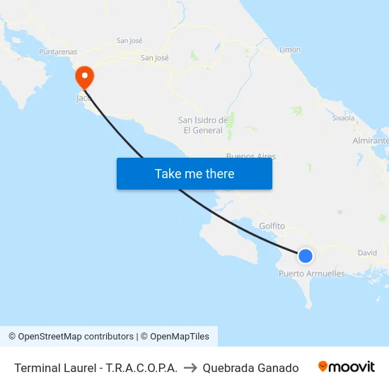 Terminal Laurel - T.R.A.C.O.P.A. to Quebrada Ganado map