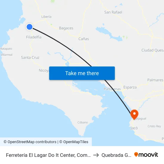 Ferretería El Lagar Do It Center, Comunidad Carrillo to Quebrada Ganado map