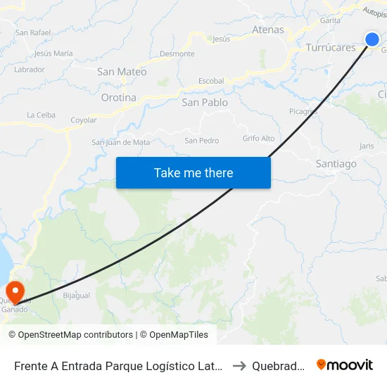Frente A Entrada Parque Logístico Latam, Radial El Coyol Alajuela to Quebrada Ganado map
