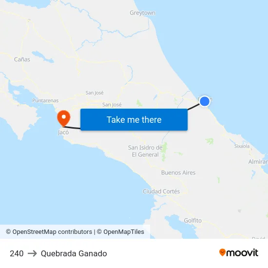 240 to Quebrada Ganado map