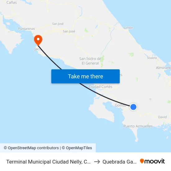 Terminal Municipal Ciudad Nelly, Corredores to Quebrada Ganado map