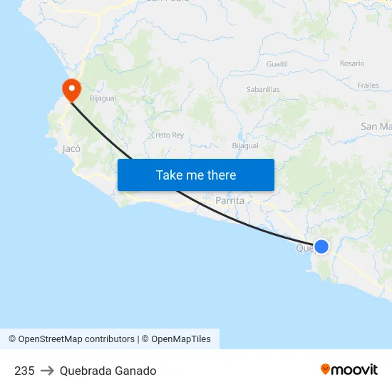 235 to Quebrada Ganado map