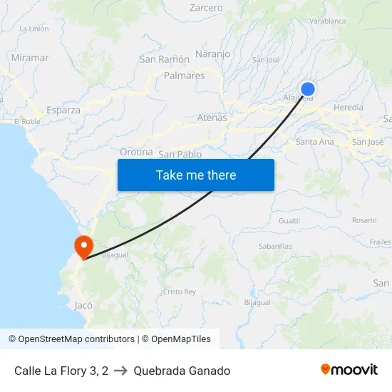 Calle La Flory 3, 2 to Quebrada Ganado map