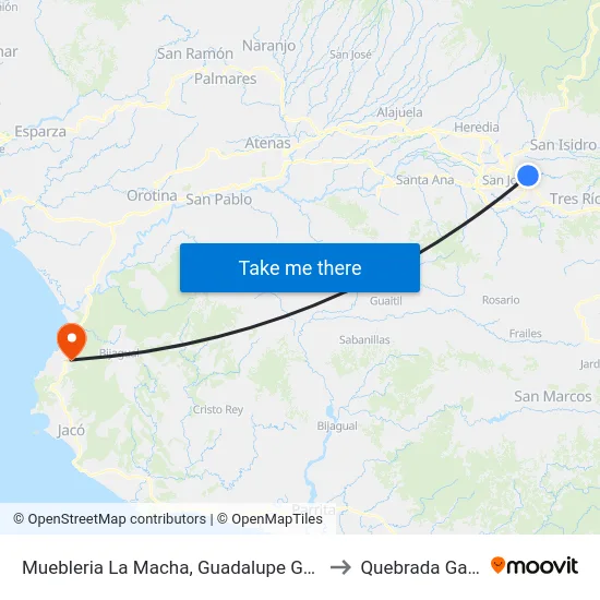 Norteste De La Iglesia De Guadalupe Goicoechea to Quebrada Ganado map
