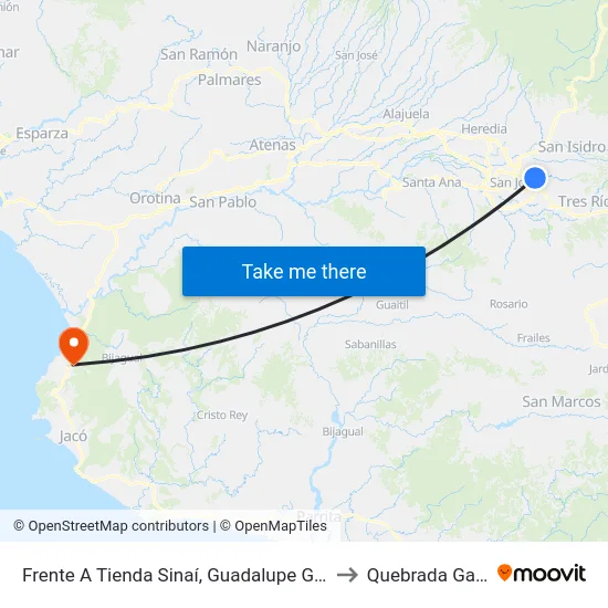 Frente A Tienda Sinaí, Guadalupe Goicoechea to Quebrada Ganado map