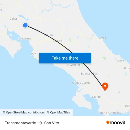 Transmonteverde to San Vito map