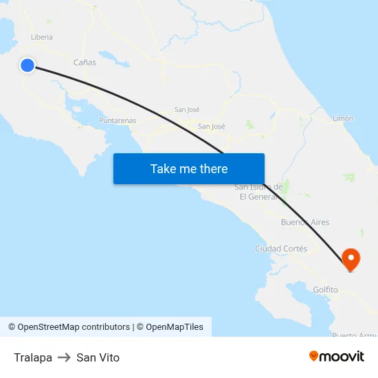 Tralapa to San Vito map