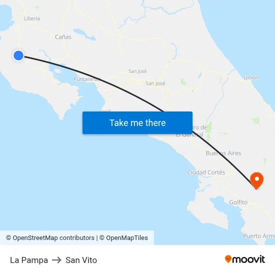 La Pampa to San Vito map