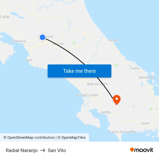 Radial Naranjo to San Vito map