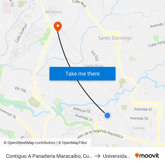 Contiguo A Panadería Maracaibo, Cuatro Reinas Tibás to Universidad Latina map
