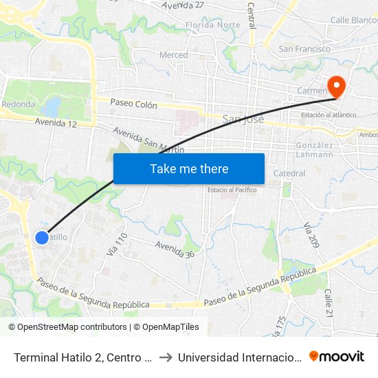 Terminal Hatilo 2, Centro De Reciclaje Municipal to Universidad Internacional De Las Américas map