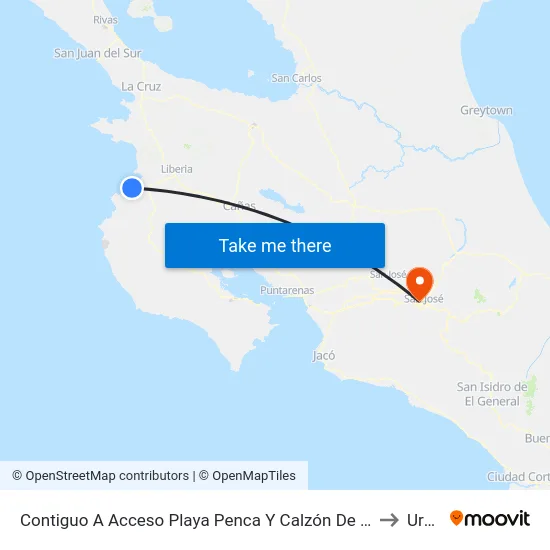 Contiguo A Acceso Playa Penca Y Calzón De Pobre, Carrillo to Uruca map