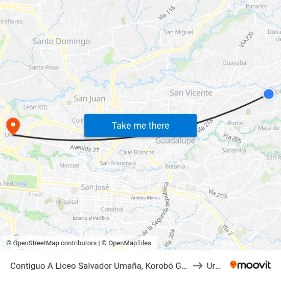 Contiguo A Liceo Salvador Umaña, Korobó Goicoechea to Uruca map