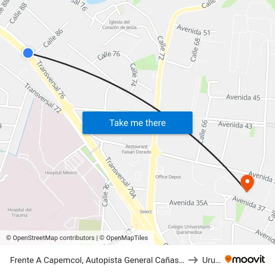 Frente A Capemcol, Autopista General Cañas San José to Uruca map