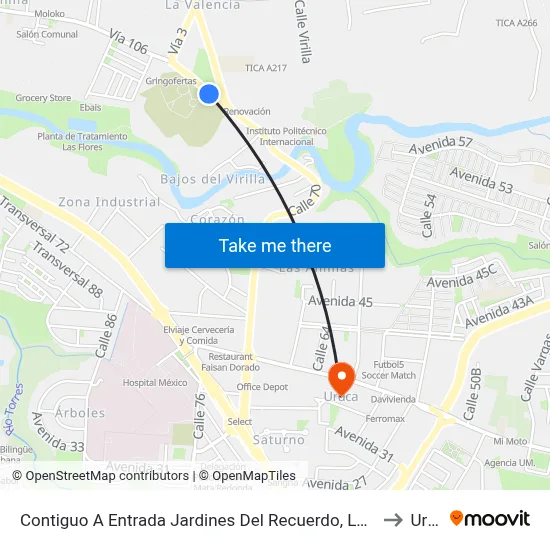 Contiguo A Entrada Jardines Del Recuerdo, La Valencia De Heredia to Uruca map
