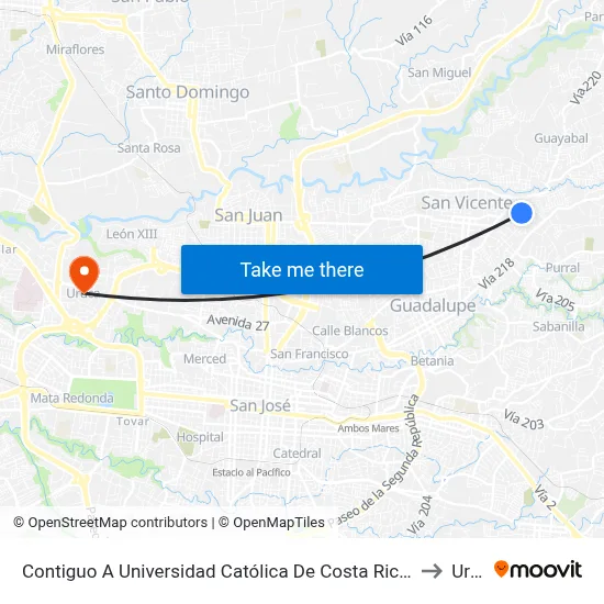 Contiguo A Universidad Católica De Costa Rica, Jardines De Moravia to Uruca map