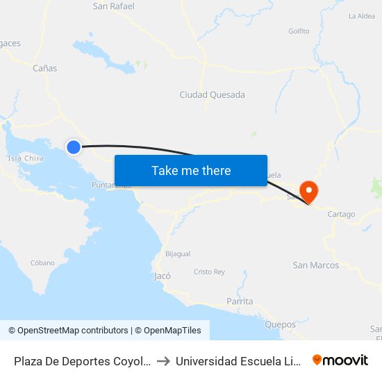 Plaza De Deportes Coyolito, Puntarenas to Universidad Escuela Libre De Derecho map