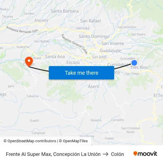 Frente Al Super Max, Concepción La Unión to Colón map