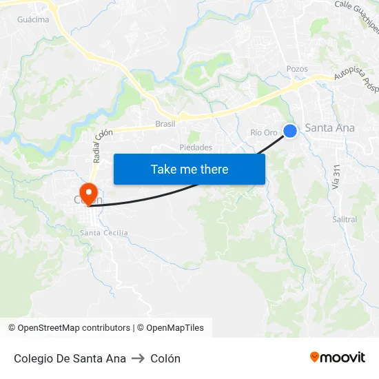 Colegio De Santa Ana to Colón map