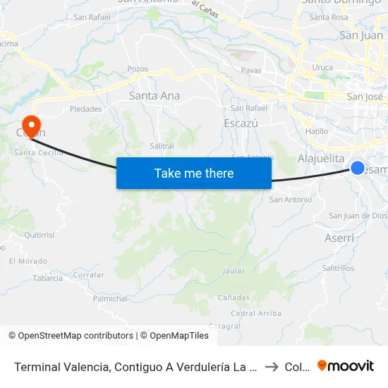 Terminal Valencia, Contiguo A Verdulería La Valencia to Colón map