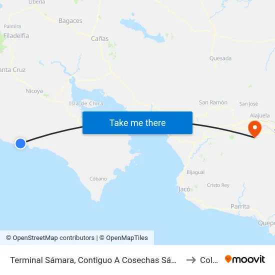 Terminal Sámara, Contiguo A Cosechas Sámara to Colón map