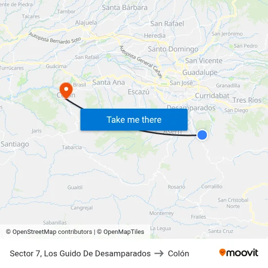 Sector 7, Los Guido De Desamparados to Colón map