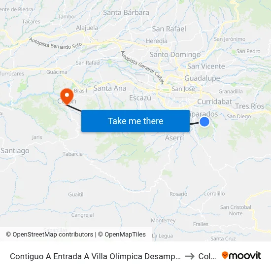 Contiguo A Entrada A Villa Olímpica Desamparados to Colón map