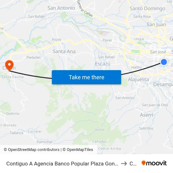Contiguo A Agencia Banco Popular Plaza González Víquez, San José to Colón map