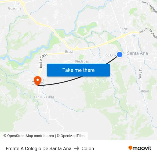 Frente A Colegio De Santa Ana to Colón map