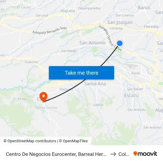Centro De Negocios Eurocenter, Barreal Heredia to Colón map