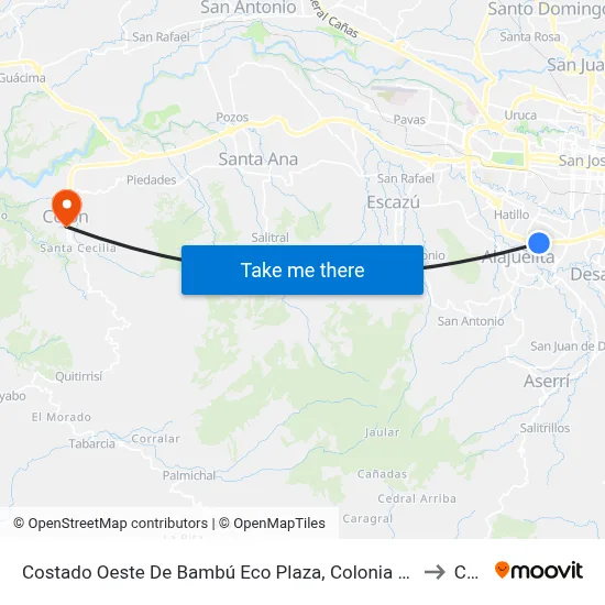 Costado Oeste De Bambú Eco Plaza, Colonia 15 De Setiembre San José to Colón map