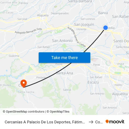 Cercanías A Palacio De Los Deportes, Fátima De Heredia to Colón map