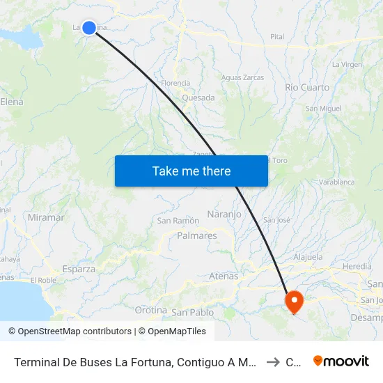 Terminal De Buses La Fortuna, Contiguo A Megasuper La Fortuna to Colón map