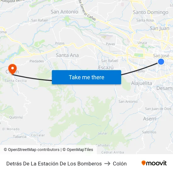 Detrás De La Estación De Los Bomberos to Colón map