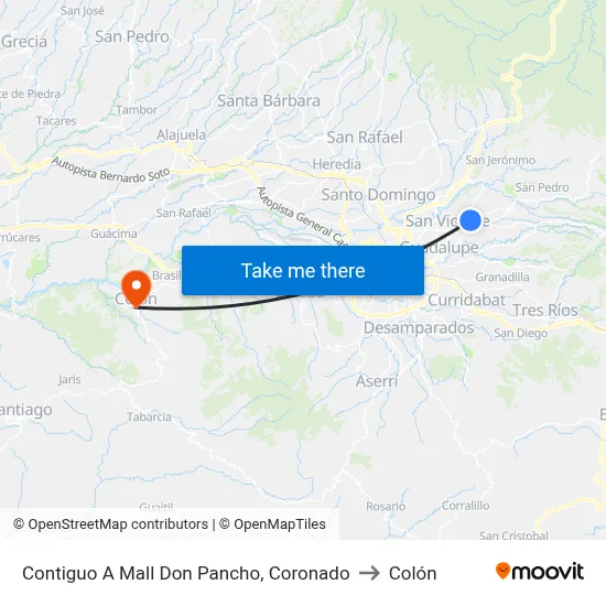 Contiguo A Mall Don Pancho, Coronado to Colón map