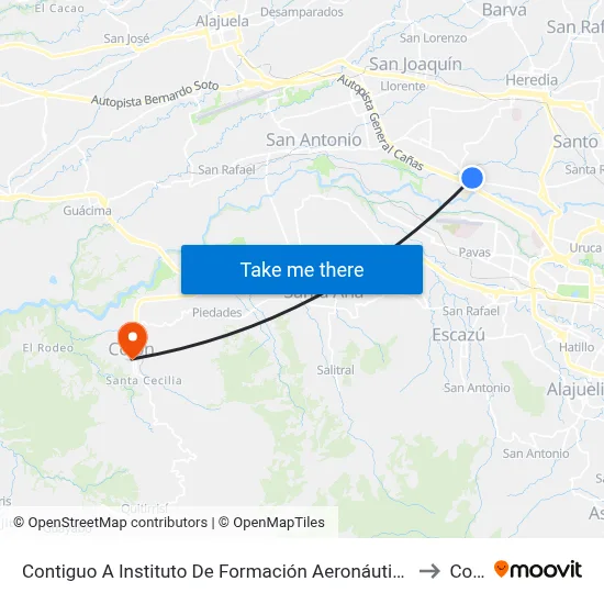 Contiguo A Instituto De Formación Aeronáutica, Barreal Heredia to Colón map