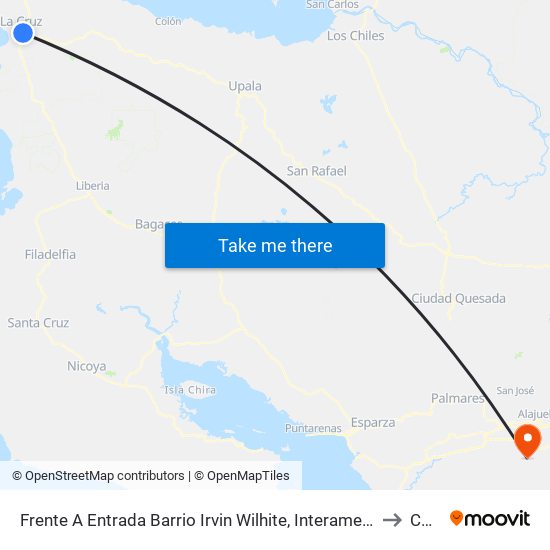 Frente A Entrada Barrio Irvin Wilhite, Interamericana Norte La Cruz to Colón map