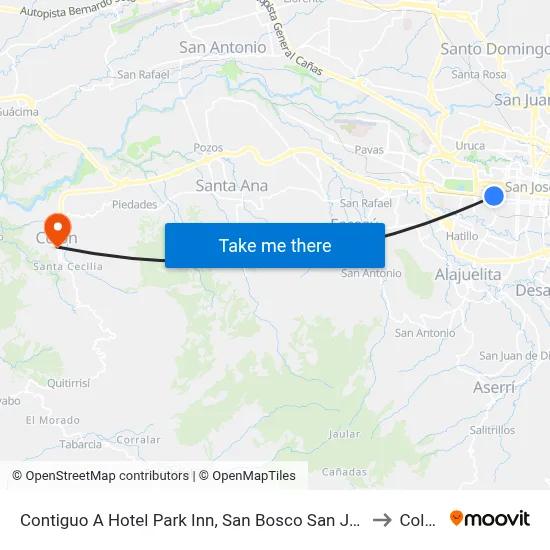 Contiguo A Hotel Park Inn, San Bosco San José to Colón map