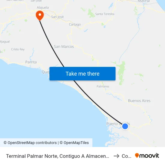 Terminal Palmar Norte, Contiguo A Almacenes El Colono to Colón map