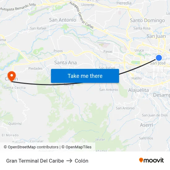 Gran Terminal Del Caribe to Colón map