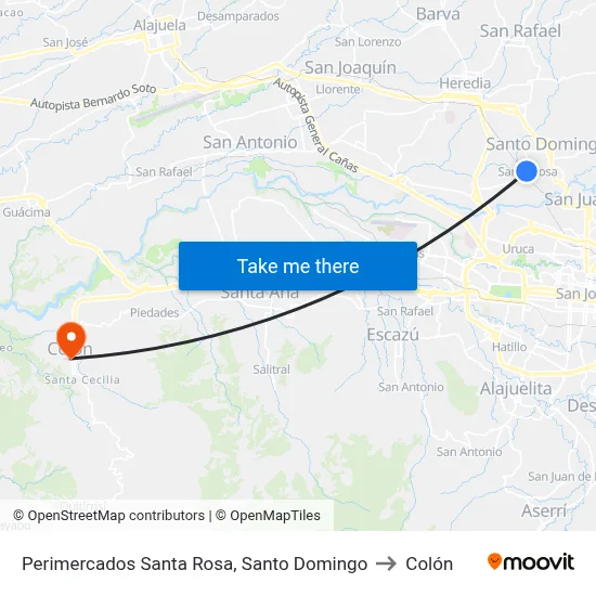 Perimercados Santa Rosa, Santo Domingo to Colón map
