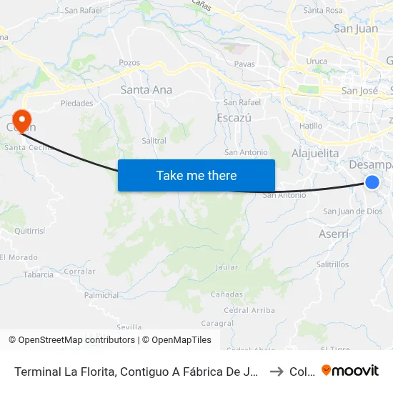 Terminal La Florita, Contiguo A Fábrica De Jaleas Cachí to Colón map